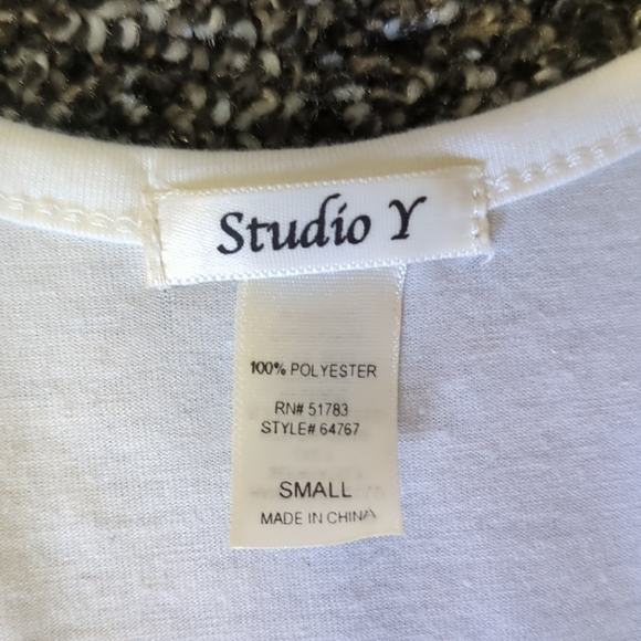 Studio Y Women's Small White Sequin Tank Top Sleeveless Racerback Party Blouse S - Picture 2 of 5